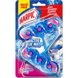 Harpic Active Water Rim Toilet Cleaner 6 actions, acts between flushes.
