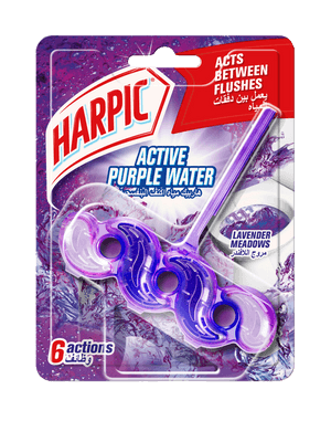 Harpic Active Water Rim Toilet Cleaner 6 actions, acts between flushes.
