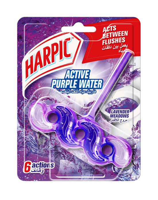 Harpic Active Water Rim Toilet Cleaner 6 actions, acts between flushes.